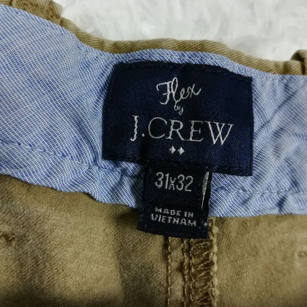 J. Crew Mens Pants Sutton‎ Chino Flex Straight Fit Brown Tan Stretch 31x32